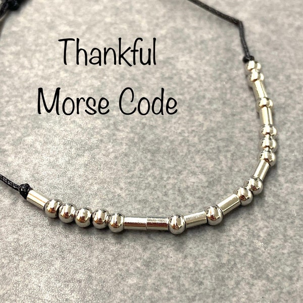 Thankful Morse Code, gift for loved one, morse code gift idea, gift for friend, gift for co-worker, gift of thanks, thank you, thanksgiving