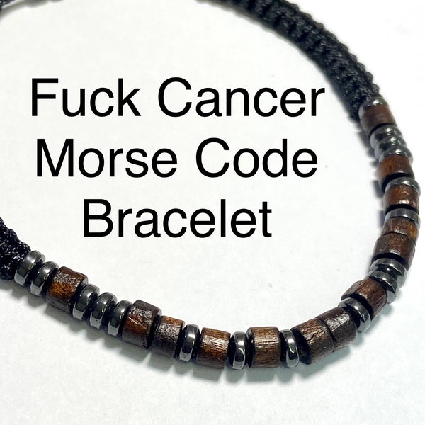 F cancer gift, fuck cancer gift, morse code cancer bracelet jewelry for cancer patient, just found out about cancer, cancer survivor