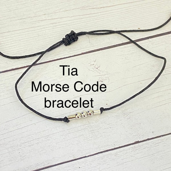 Tia gift, jewelry gift for best Tia, best aunt gift, stocking stuffer for TIA, aunt / tia Morse Code bracelet, from nephew, from niece
