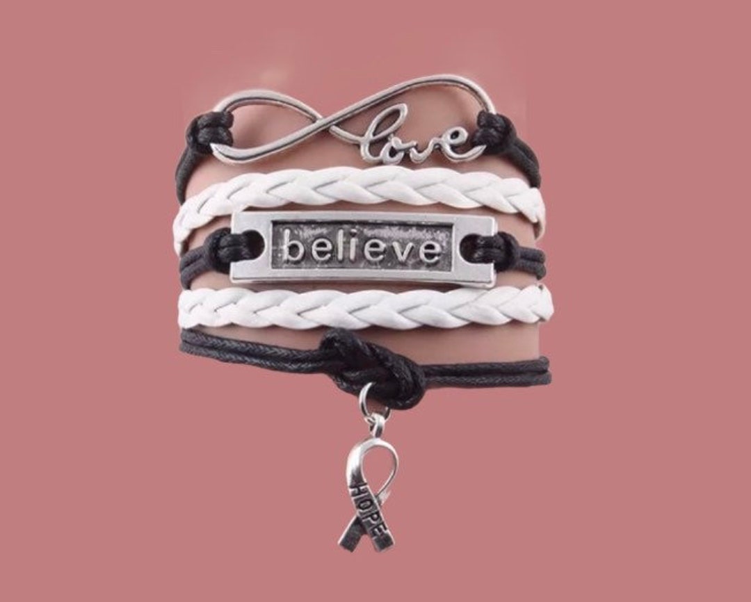 Cancer Awareness Bracelet Cancer Ribbon for a Cause Jewelry Cancer