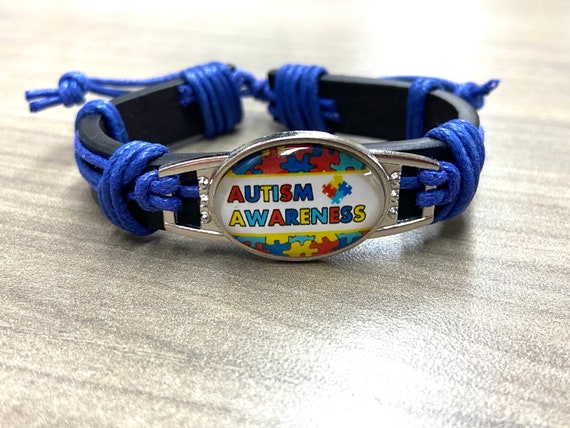 Casual Unisex Wristband for Autism Medical ID Bracelet Autistic Aspergers Alert  Wristbands Puzzle Piece Jigsaw Silicone Black Men Womens UK - Etsy