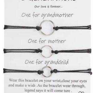 3 generations gift, three generations bracelet, Grandmother Mother Daughter matching bracelets, mother daughter granddaughter bracelets