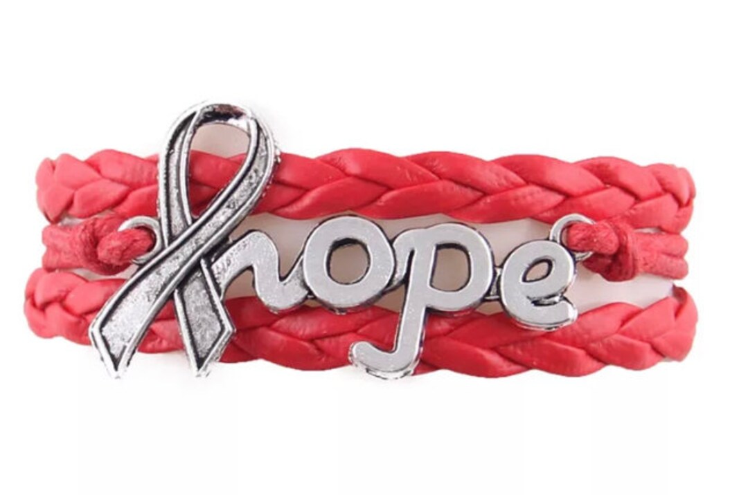 Red Ribbon of Hope, Addiction Awareness, Blood Cancer Support, Heart
