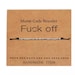 Fuck off Morse Code Bracelet Charm Beads String Bracelets For Women / Men Silver Color Bead Friendship Bracelets Jewelry statement