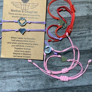 Gift for mothers and daughters. Perfect for back to school or leaving home.  Birthday for moms and daughters. Adjustable bracelet set of two