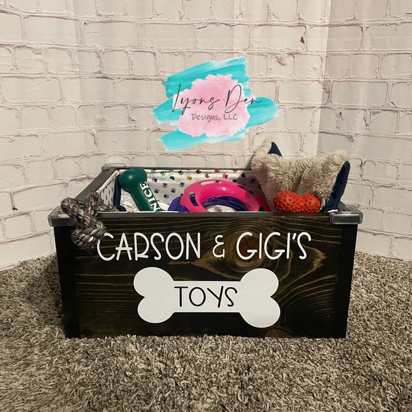 Wooden Dog Toy Box Etsy