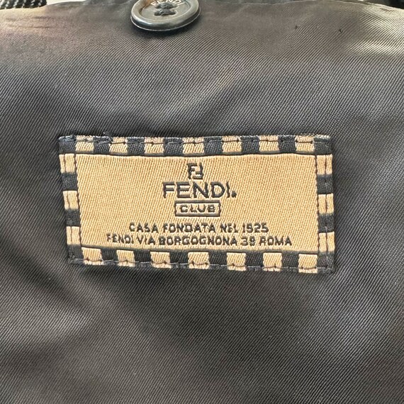 Vintage 90s Fendi Wool Black Pinstripe Oversized … - image 9