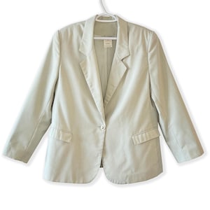 Vintage 80s D&#39;Allairds Oversized Blazer - Light Sage Green - Lightweight Jacket | 14