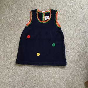 Girls Pinafore Dress in 100% Wool. Hand or Machine Wash on WOOL PROGRAM 30 degrees.