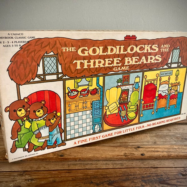 SEALED 1973 Goldilocks and the Three Bears Board Game, Cadaco, Vintage 70s, Complete in Box, No Reading Required, Brand New