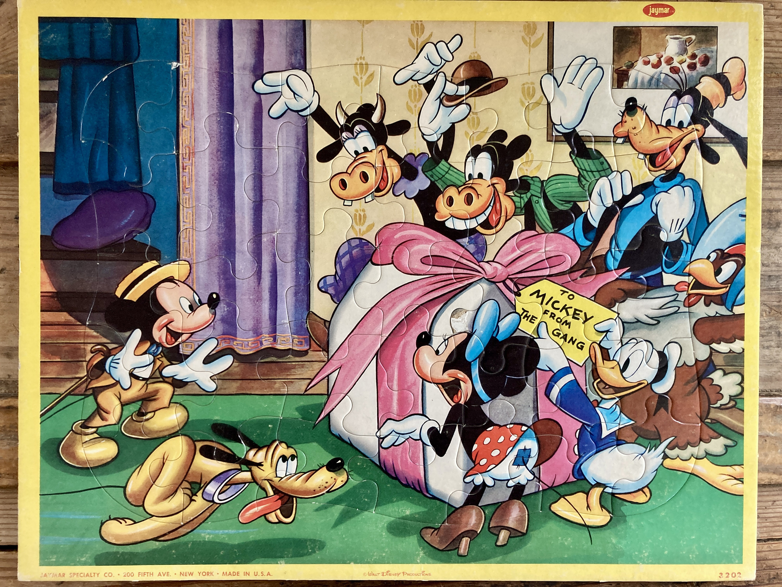 1960s Mickey Mouse Birthday Party Lot of (2) Inlaid Tray Puzzles