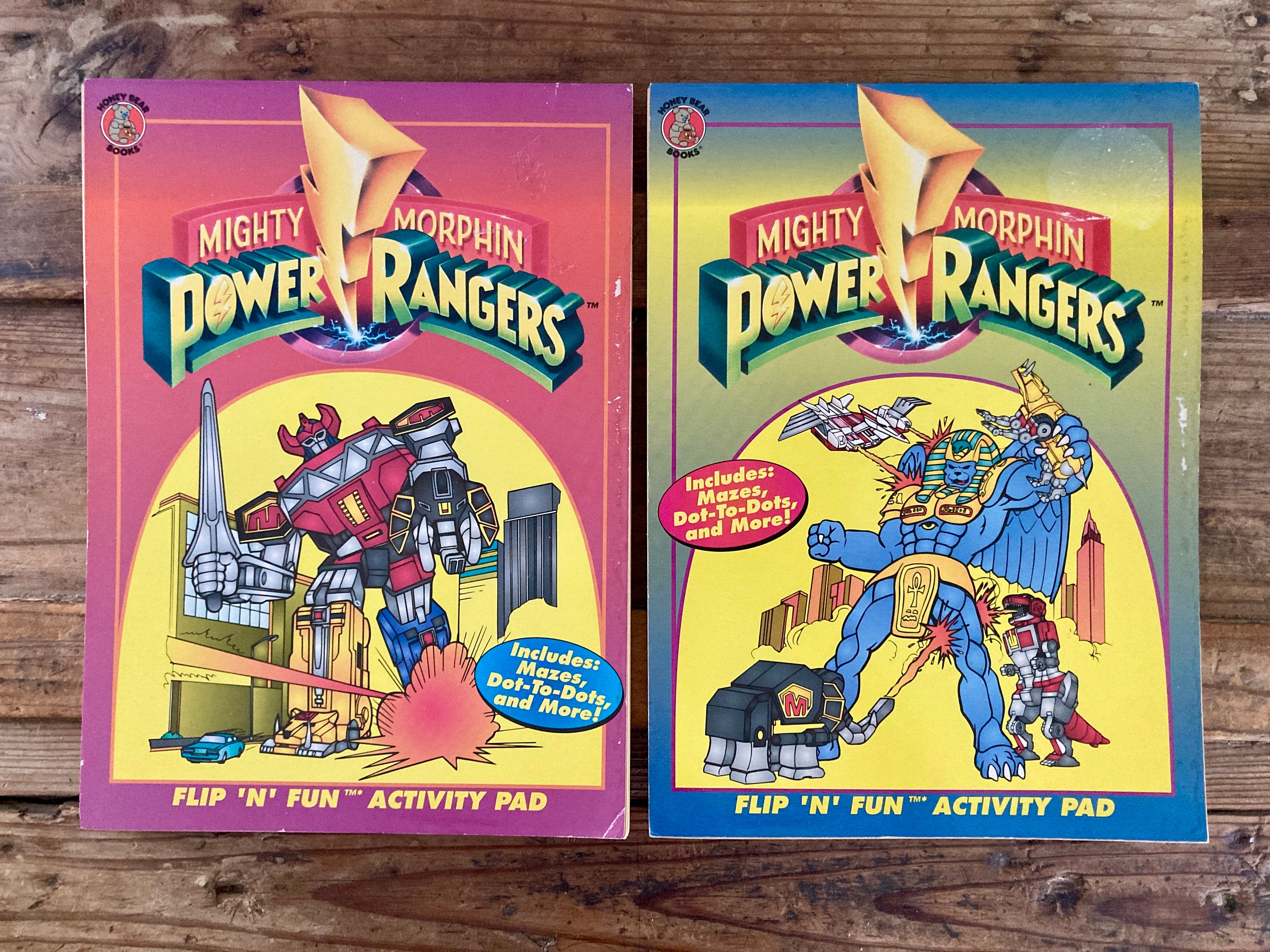 90s UNUSED Mighty Morphin Power Rangers Coloring & Activity Books