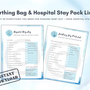 Birth Bag & Hospital Stay Pack List | PDF | Checklist for giving birth | Hospital Bag Packing | Pregnancy List