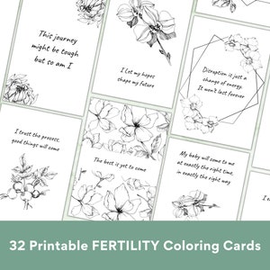 32 Printable TTC Cards - IVF Affirmation Cards for Fertility | Coloring Affirmations | Trying to Conceive | Digital Affirm Card Print