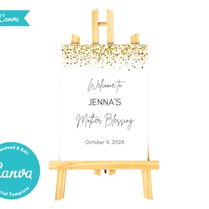 Mother&#39;s Blessingway-TEKEN | Alternatieve babyshower | Direct downloaden | Digitale Canva-sjabloon bewerkbaar afdrukbaar