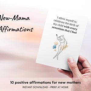 Cartes de confirmation POST-PARTUM | TÉLÉCHARGEMENT NUMÉRIQUE | Soutien aux mères | Cadeau post-partum positif | Cartes Mantra | Cartes Confirmation