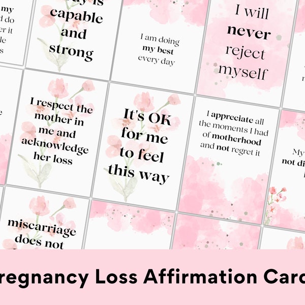 Miscarriage Affirmation Cards for Pregnancy Loss | Digital Affirm Card Printable Affirmations | Dealing with Miscarriage Grief