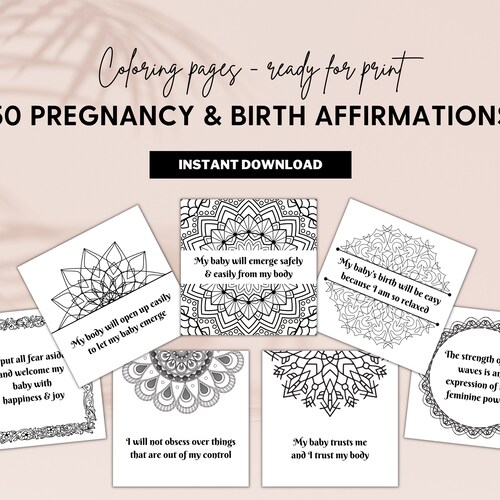30 Birth Affirmation Cards Printable Birth Affirmations - Etsy
