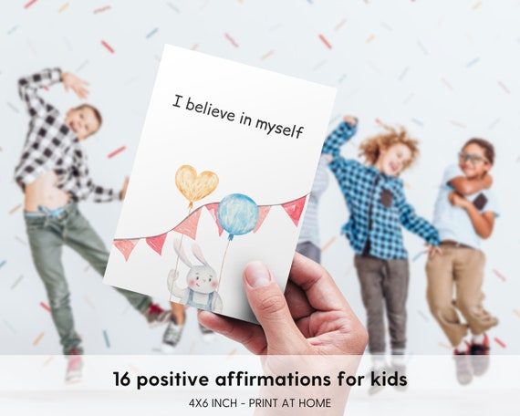 Kids Affirmation Cards: Motivational Flash Cards (Digital Download)