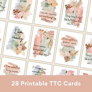 IVF Trying to Conceive Cards | 28 Printable Affirmations | Boho Digital Download | IVF Cards | PDF Printables