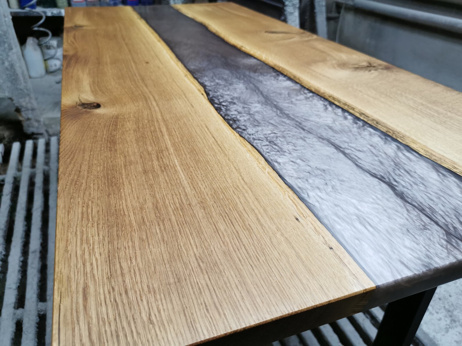Dining Oak Epoxy Table, River Table, Epoxy Resin River Table, Office Desk, Natural Oak Wood Slab