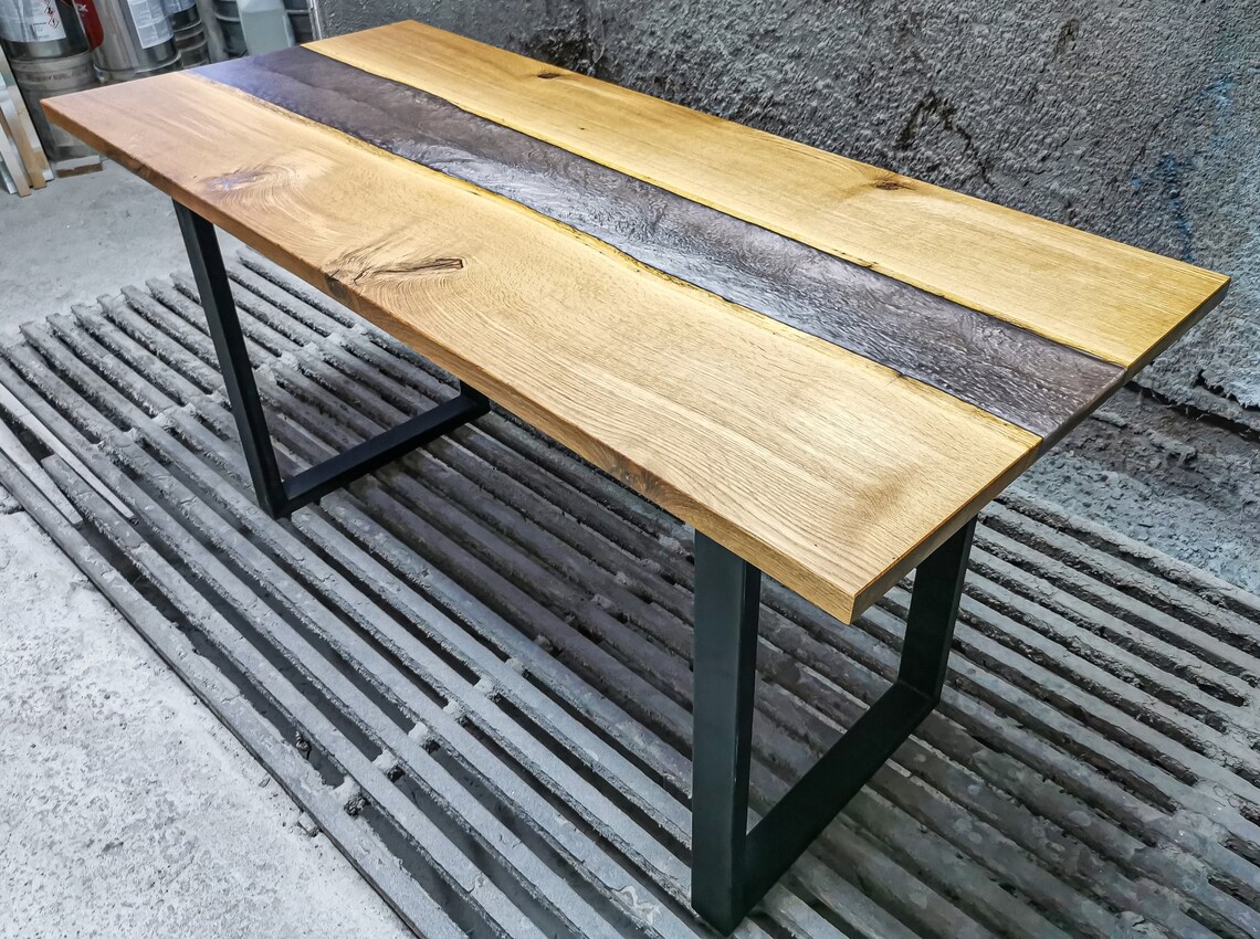 Dining Oak Epoxy Table, River Table, Epoxy Resin River Table, Office