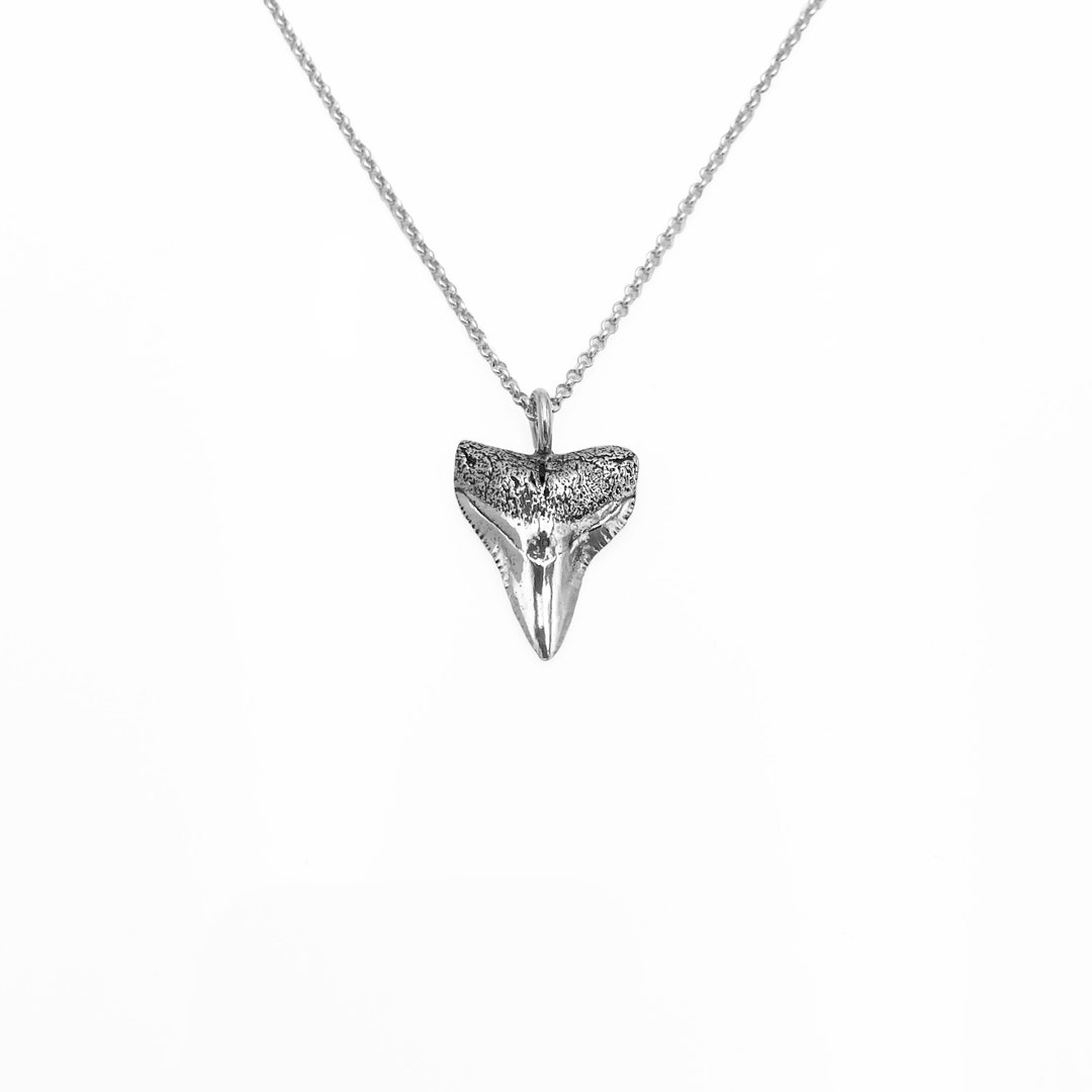 Sterling Silver Shark Tooth Necklace Handmade Silver Necklace Silver