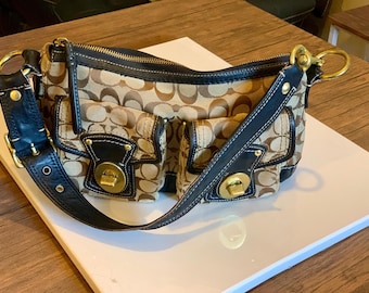 Vintage Coach 9587 Soho Patchwork Suede Leather Shoulder Hobo Bag