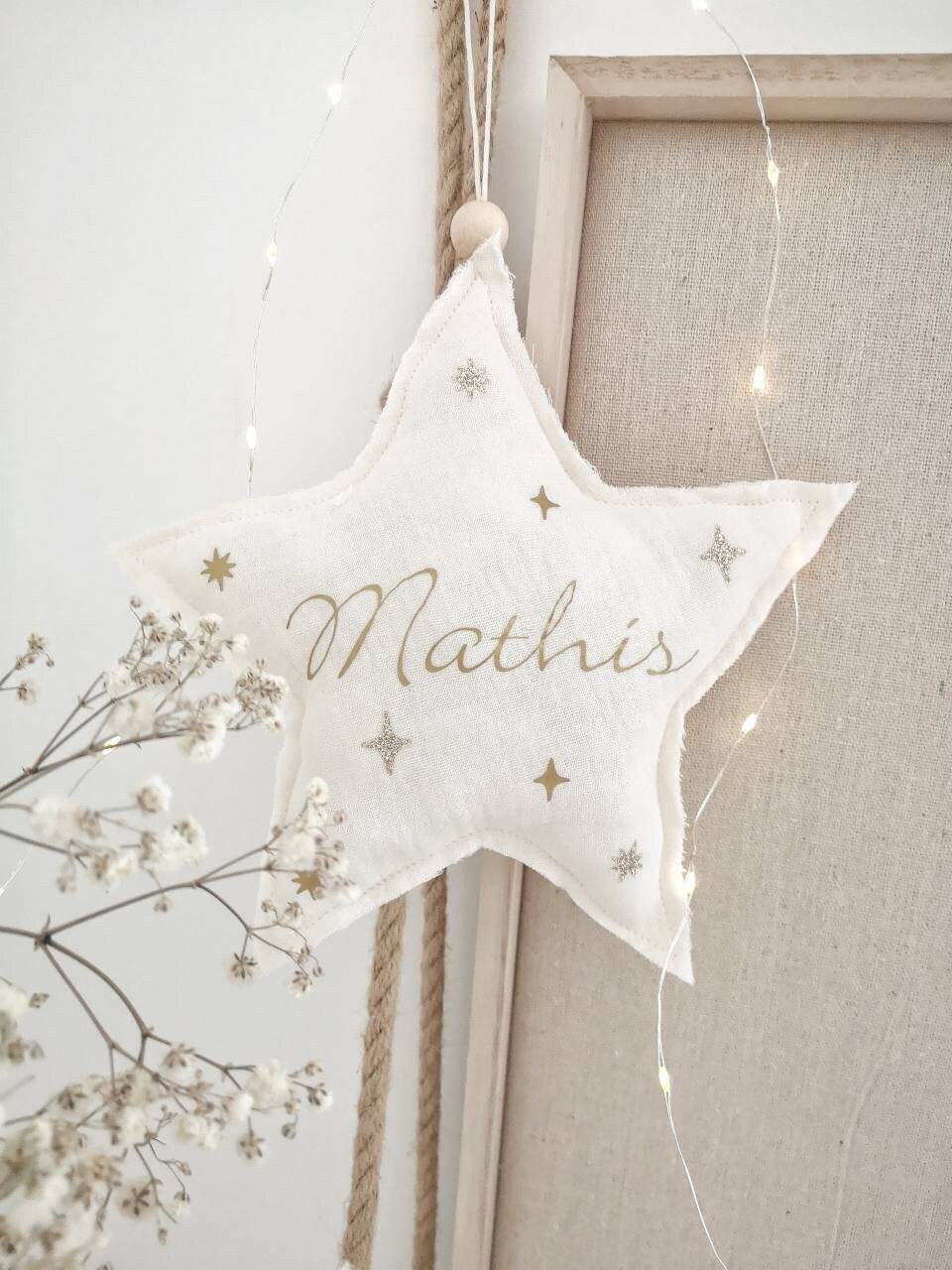 Suspension Étoilée à Personnaliser en Double Gaze de Coton