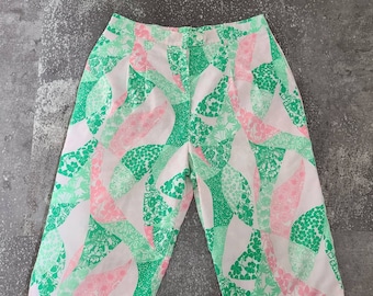 Vintage 1960s Novelty Print Pants, Key West Fashions, Lilly Pulitzer, Cropped, Vanda Clothing