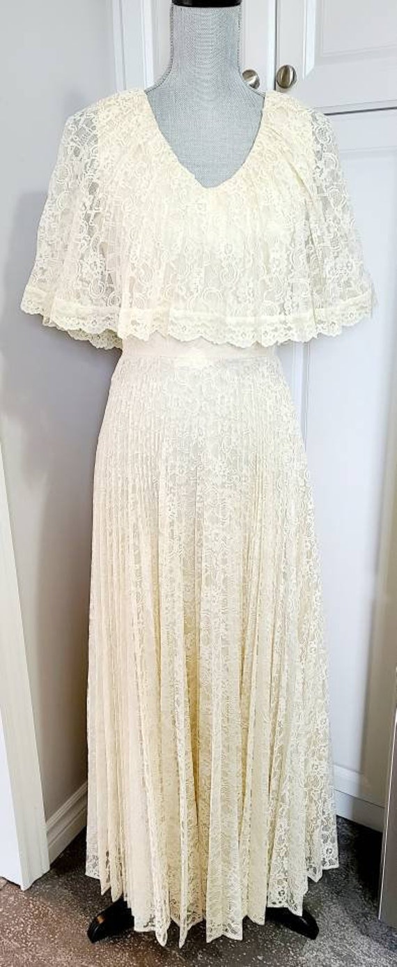 Vintage 70s Lace Wedding Gown