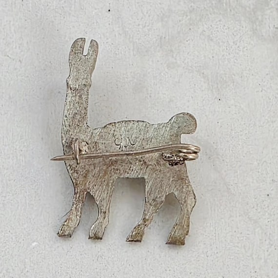 Source Unknown Silver Llama Brooch - image 4