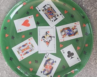 Vintage Servierplatte „Card Party“ von Luminarc aus den 1980er Jahren