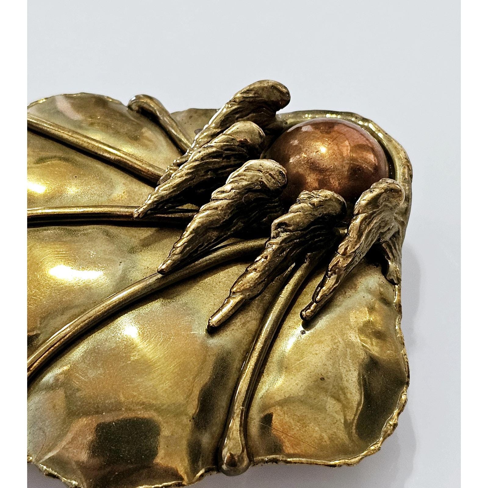 Vintage 1970s Brutalist Style Angel Wing Brass & Copper Belt 