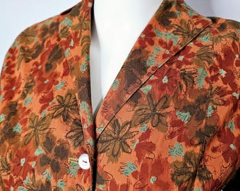 Ensemble deux pièces fleuri pour femme, style vintage années 1940