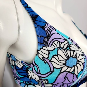 Vintage 1960s MOD Bikini, 60s Two Piece Swimsuit, Flower Power, Vintage Bathing Suit
