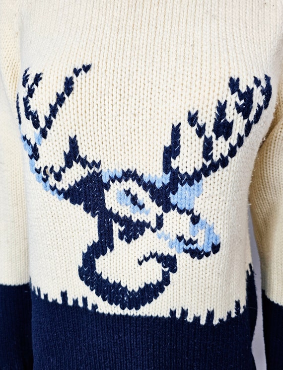 Vintage 1970s Deer Sweater, Novelty, Knit, Made i… - image 3