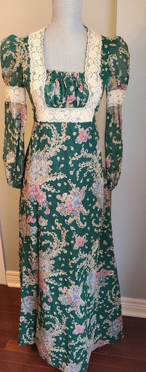 Vintage 70s Maxi Dress | Gunne Sax Style | Prairie