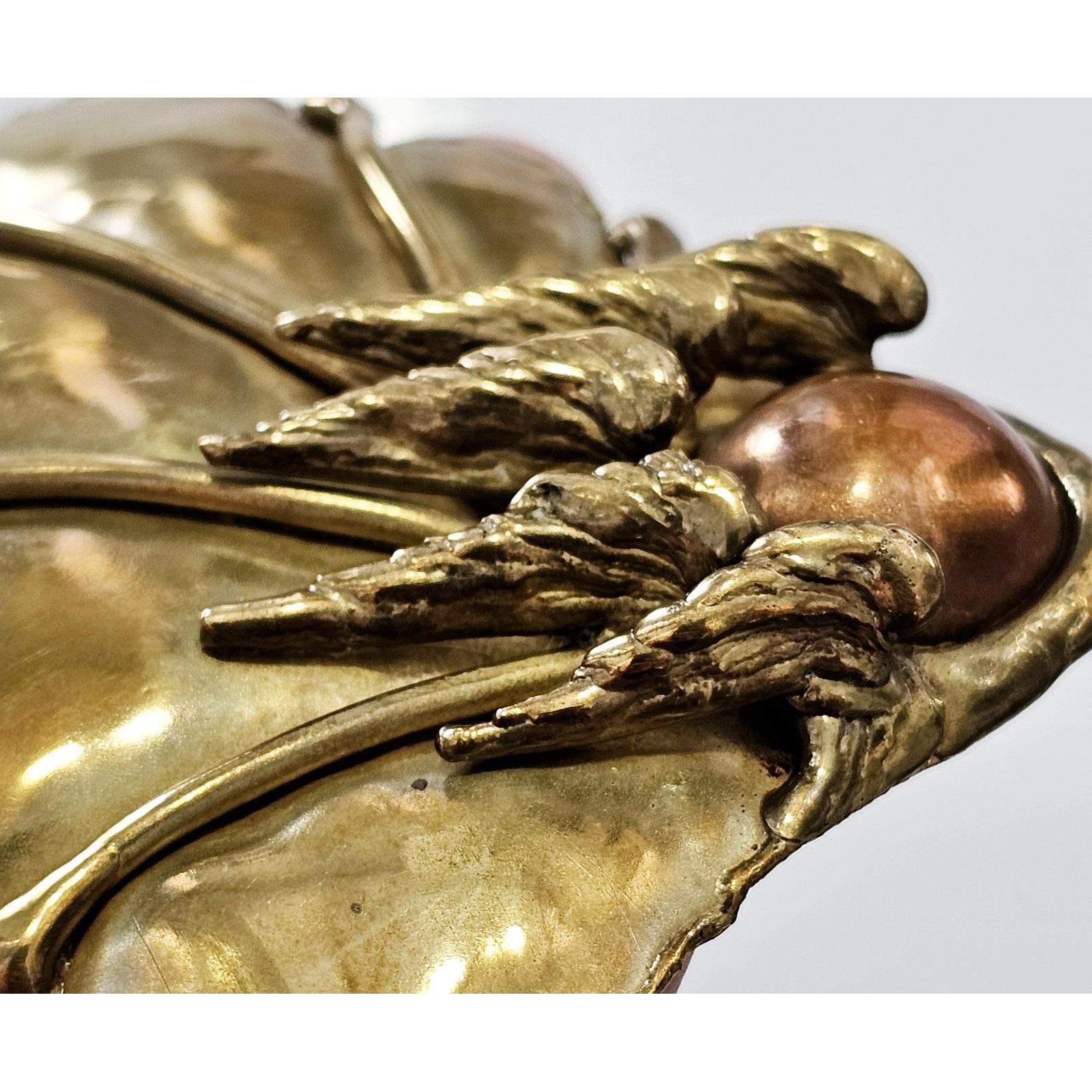 Vintage 1970s Brutalist Style Angel Wing Brass & Copper Belt  display picture 1