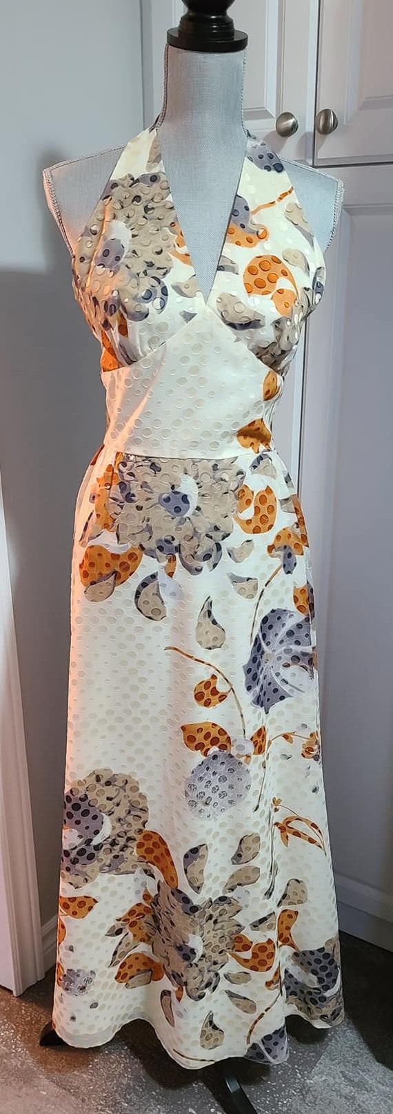 Vintage 60s Maxi Dress & Shawl with Fringe