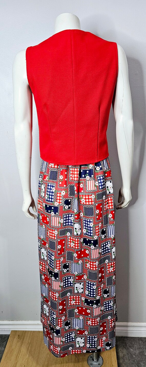 Vintage 1970s Patchwork Set, Vest and Maxi Skirt,… - image 9