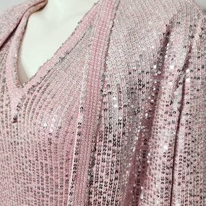 Vintage 1960s Lillie Rubin Dress and Jacket, Matching Set, Pink Knit, Sequins