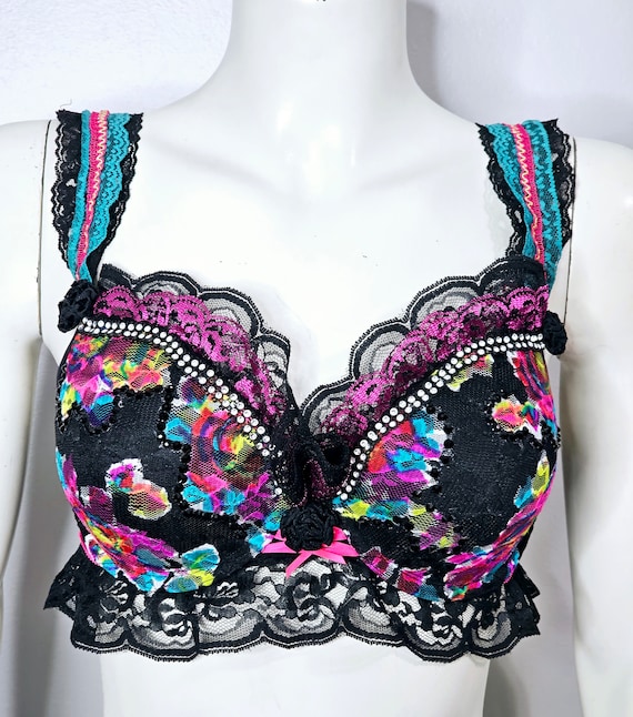 Y2K Custom Bra, Bralette, Embellished, New Years, Burlesque, Belly