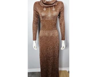 slim fit dress slacks Gold Lurex Ribbed Knit Maxi Dress – self-portrait-US main image 1