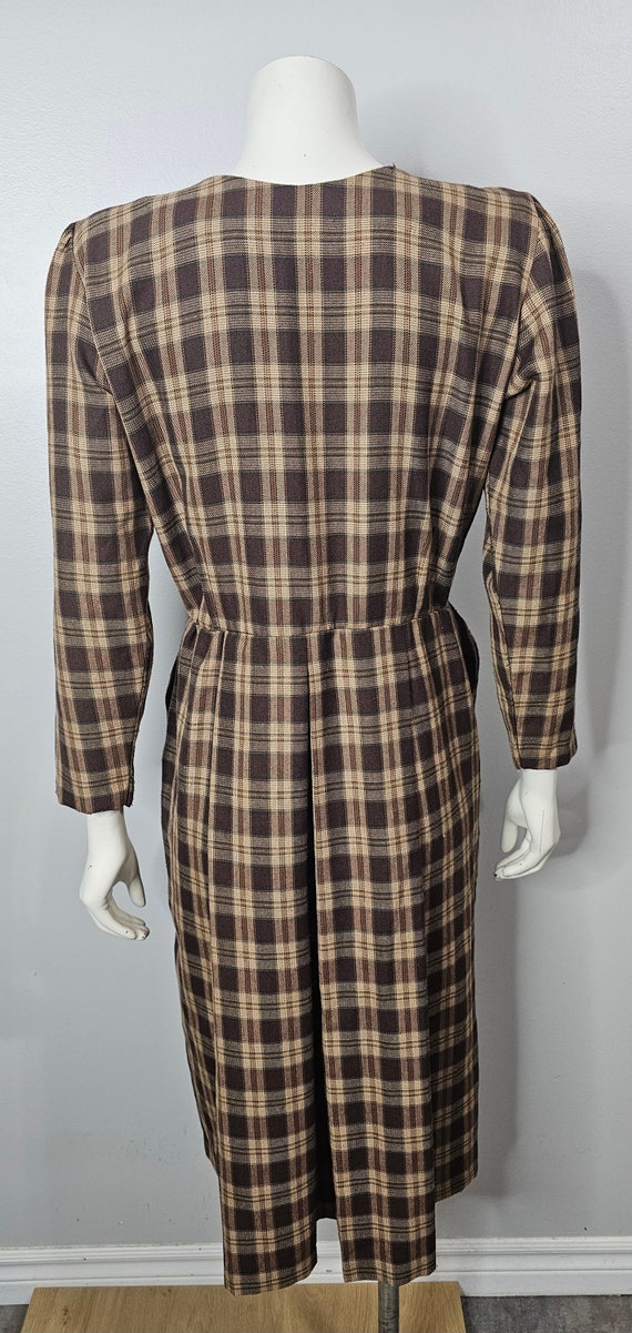 Vintage 1960s Plaid Dress, Brown Plaid, Fall/Autu… - image 7