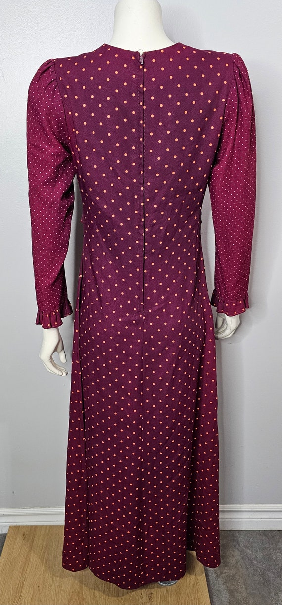 Vintage Polka Dot Maxi Dress, 1970s Maxi, Ruffles… - image 6