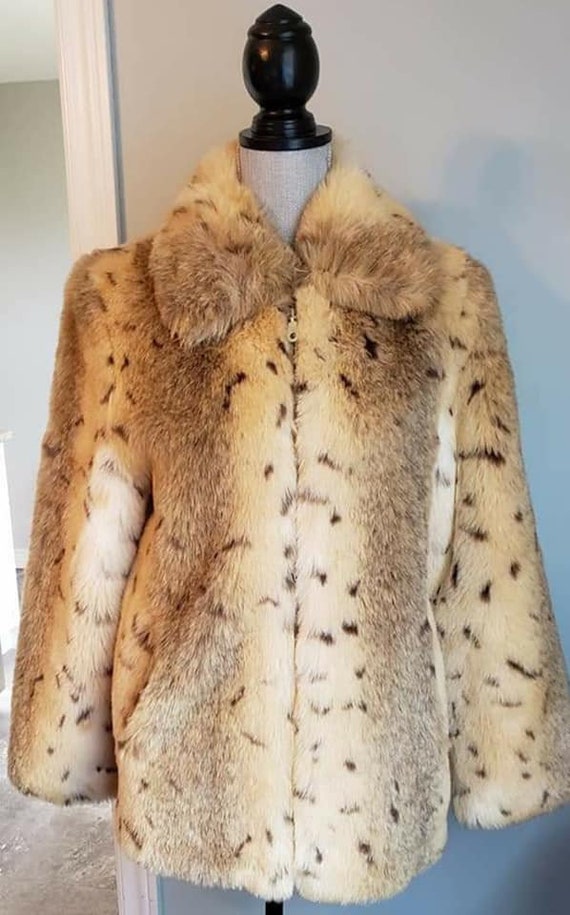 Vintage 90's Animal Print Coat - Faux Fur