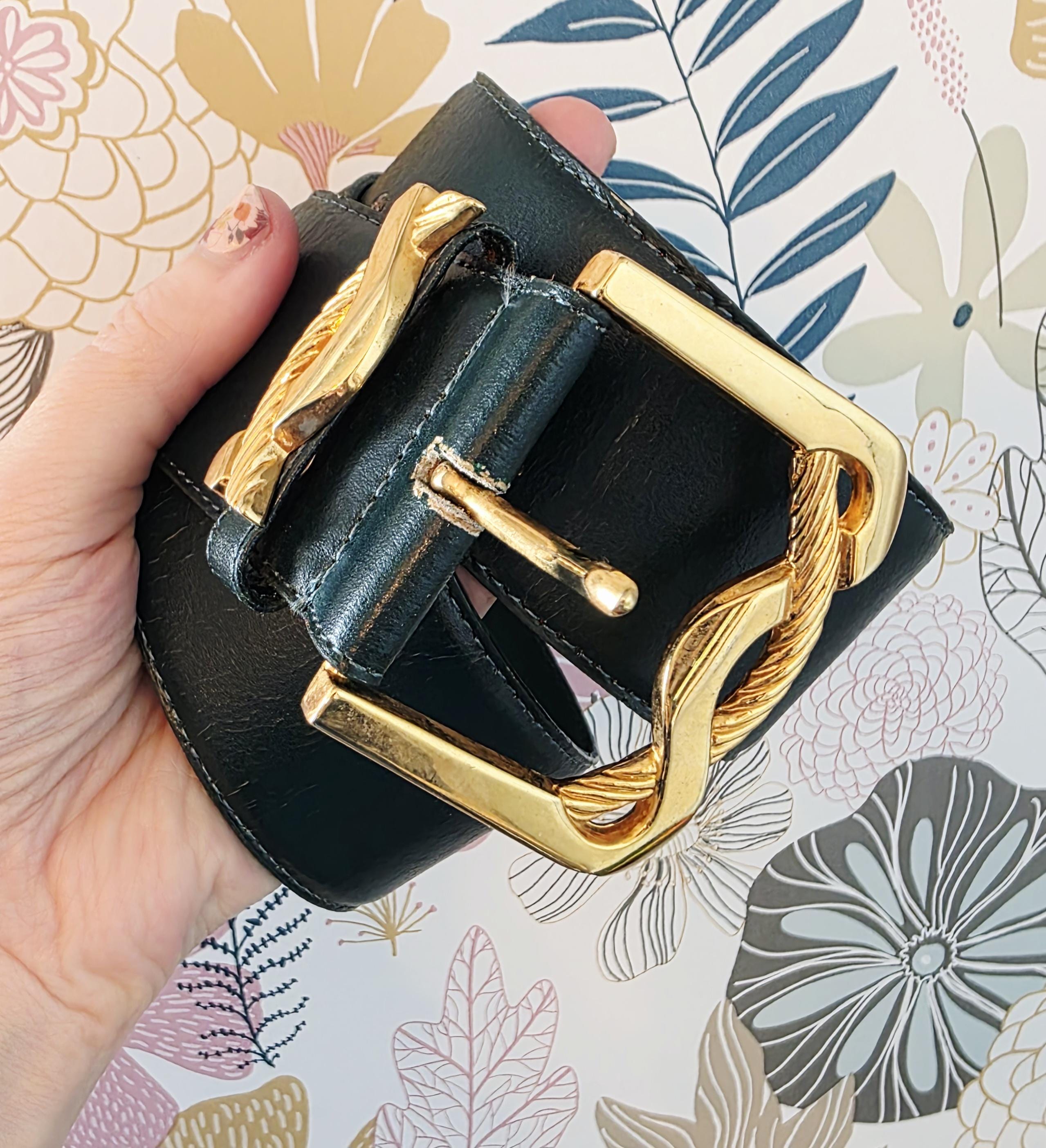 Vintage 80s Funky NEON GREEN Dangling Brass Rings Chunky Leather Belt W Germany 80s Green Belt - Etsy main image 3
