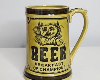 Vintage Funny "Breakfast of Champions" Beer Stein