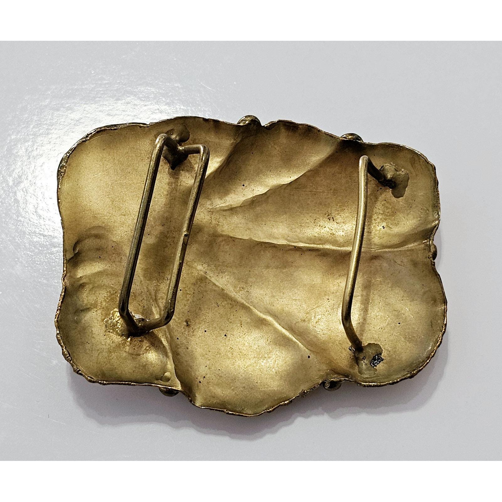 1970 Hippie Buckle Modernist Brutalist Angel Wings Vintage 1970s Brutalist Style Angel Wing Brass & Copper Belt  main image 2